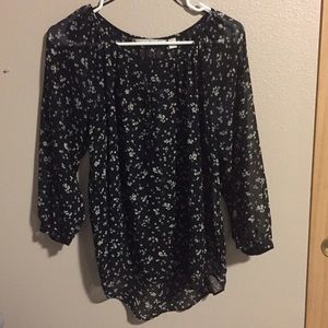 LC Lauren Conrad chiffon flowered blouse