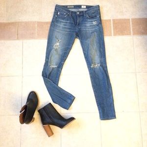 AG Distressed Legging Ankle Jean
