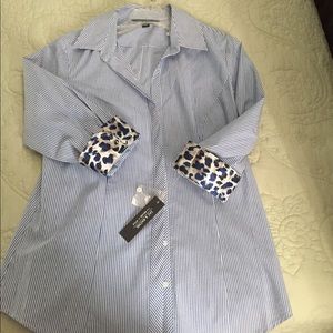 Host pick ! French blue white striped button down