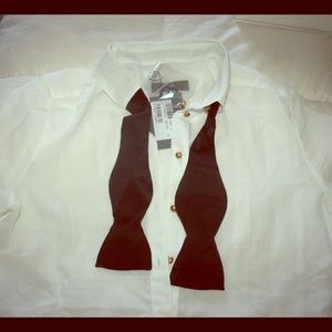McQueen white tuxedo shirt
