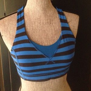 LuLulemon AllSport striped sports bra