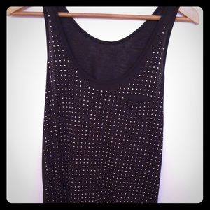 Gold-tone Studs embellished Tank Top