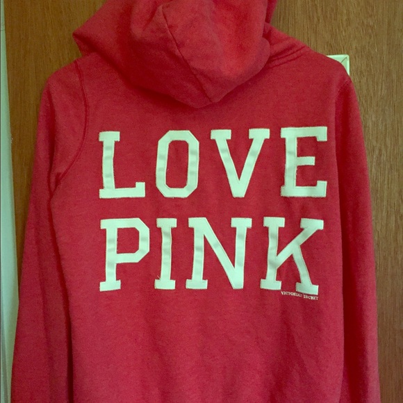 PINK red zip up hoodie