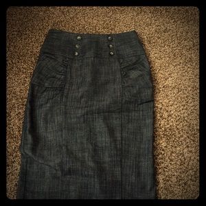 High waisted Jean pencil skirt