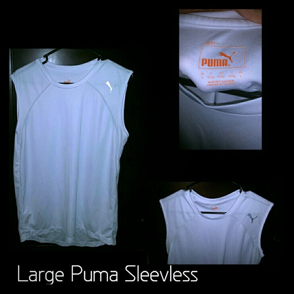 Large White sleeveless Puma workout shirt