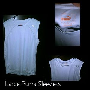 Large White sleeveless Puma workout shirt