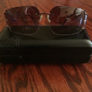 Versace rose gold, brown gradient lens sunglasses