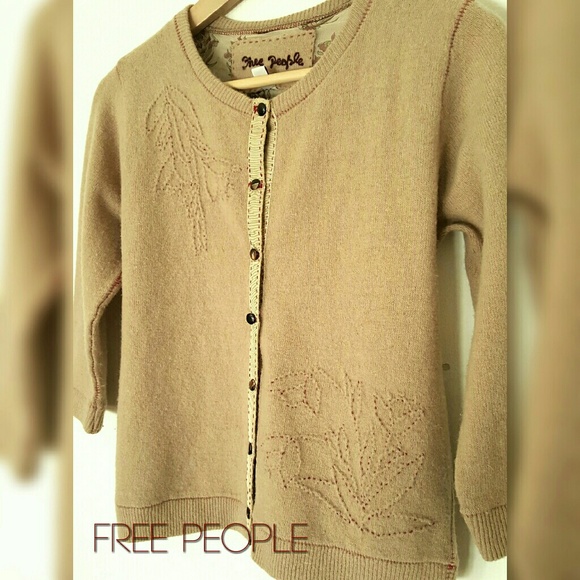Free People Embroidered Cardigan Sweater