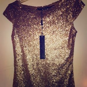 Gold Sequence Short Dress