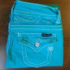 NWOT Miss Me 26x32 Skinny Peacock