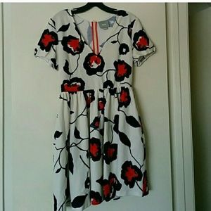Anthropologie Dress Painted Poppies M