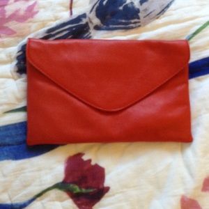 J. Crew red envelope clutch