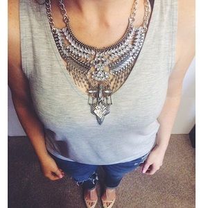 Tribal bohemian statement necklace