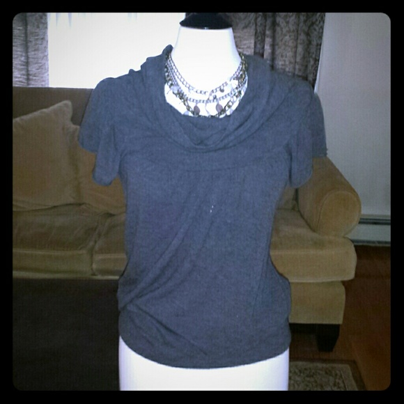 Gray Sz M Cowlneck Top/Shirt