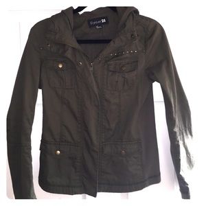 Forest green zip up sweater