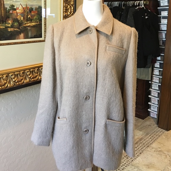 I Magnim Jackets & Blazers - I Magnim by Baron Peters Taupe Mohair Coat