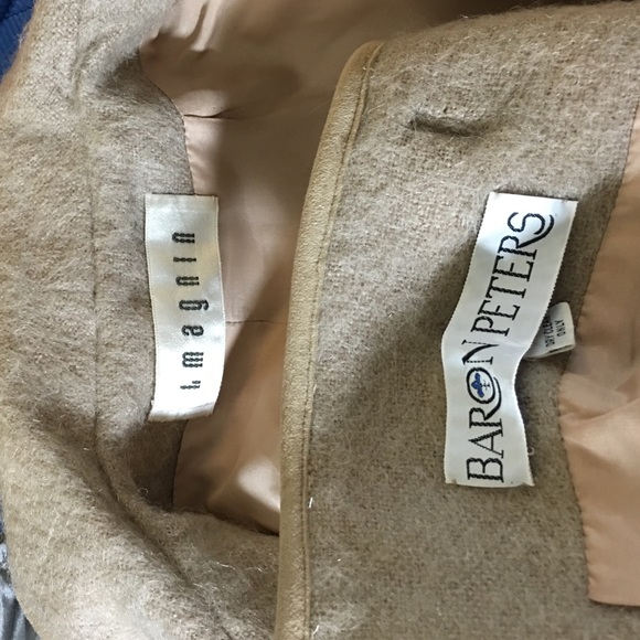 I Magnim by Baron Peters Taupe Mohair Coat - Picture 4 of 4