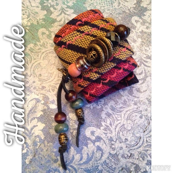 Handcrafted adjustable wrap cuff bracelet - Picture 1 of 4