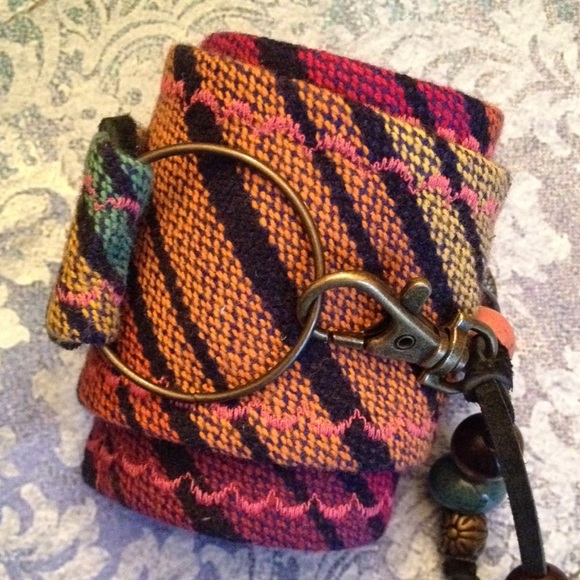 Handcrafted adjustable wrap cuff bracelet - Picture 3 of 4