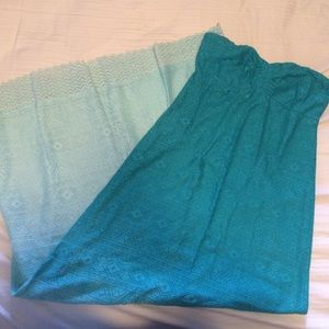 Sleeveless Roxy maxi dress with front rouging.