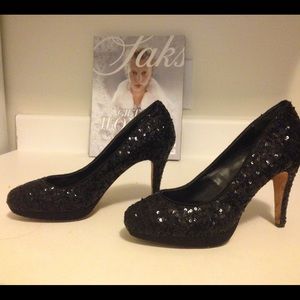 White House Black Market Sequined Black Pumps OBO!