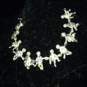 Silver cherub bracelet