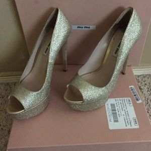 Gorgeous golden Miu Miu heels