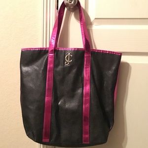 Juicy Couture Black + Metallic Purple Tote