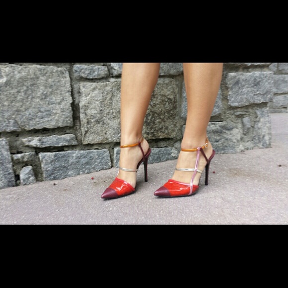 SOLD Fendi Multi-colored python slingbacks - Picture 2 of 4