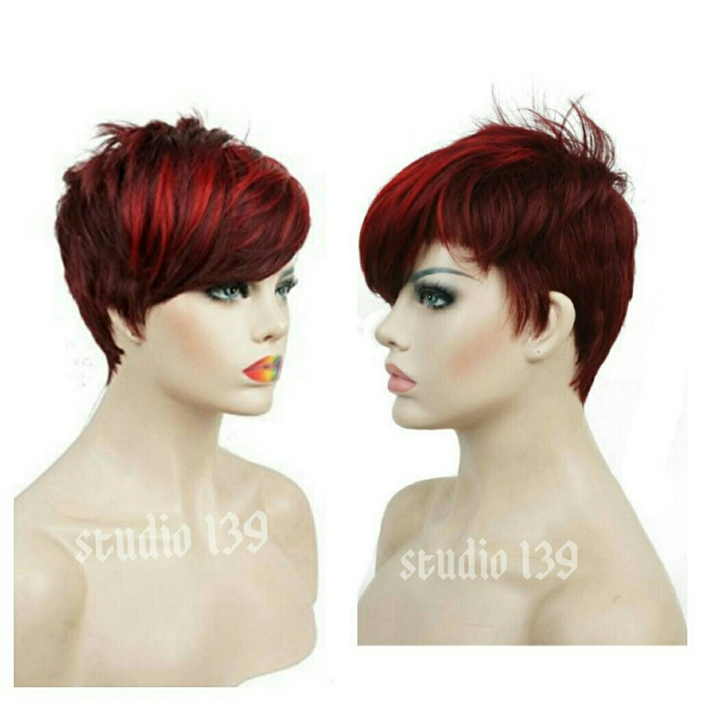 Custom made and colored pixie cut wig