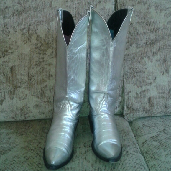 Lucchese silver cowboy boots size 10