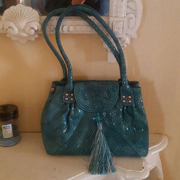 Crocodile look purse with matching wallet