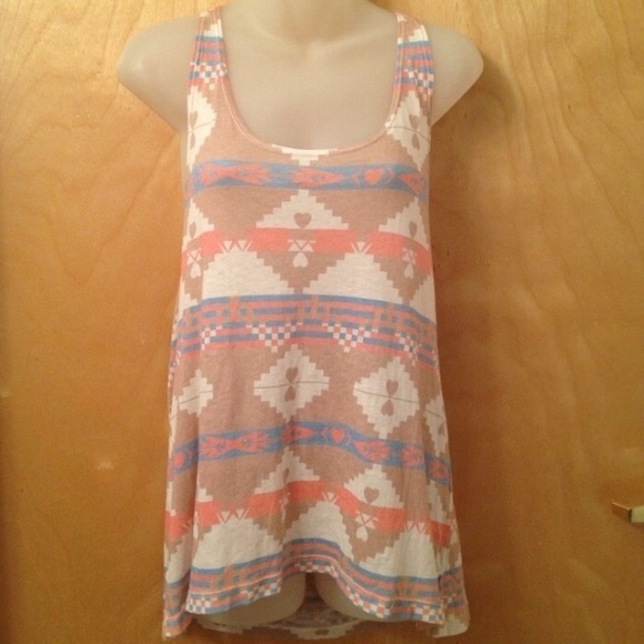 Wildfox tribal Aztec muscle tank top