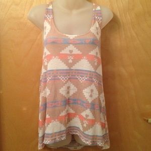 Wildfox tribal Aztec muscle tank top