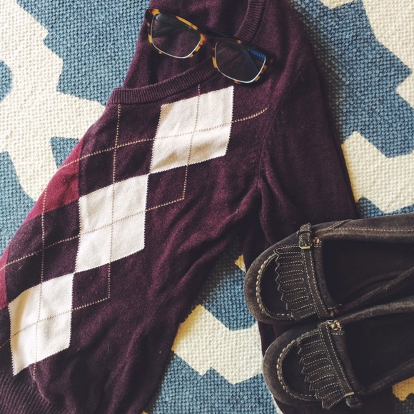 H&M Sweaters - 🌟PRICE DROP🌟 3/4 sleeve argyle sweater