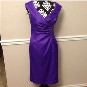 Purple satin evening dress