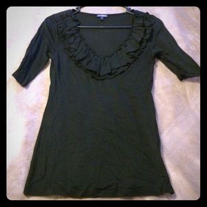 Black ruffle shirt, worn once.