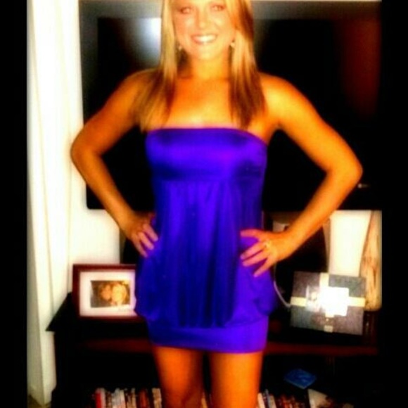 Strapless silk dress