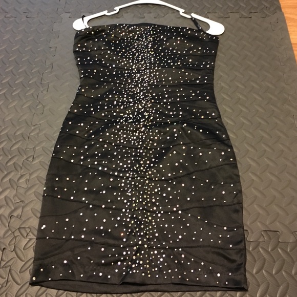 Forever 21 faux satin dress with iridescent studs