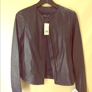 Vince. Navy blue leather jacket.  Small