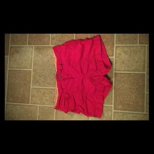 Red summer shorts