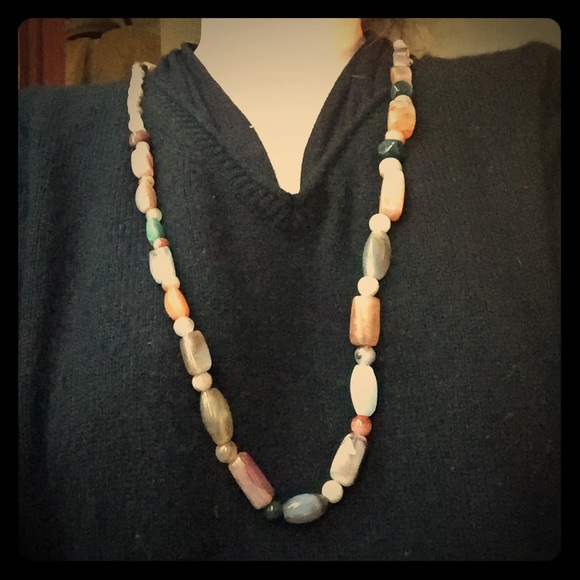 Natural stone bead necklace