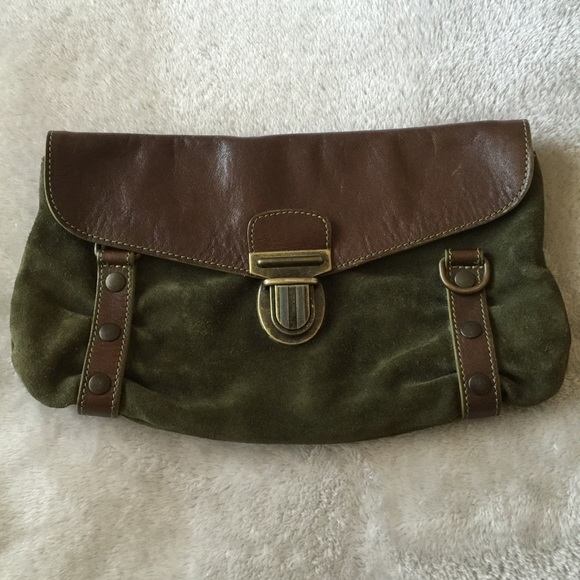 Green Suede Clutch