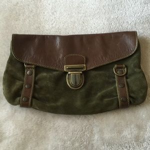 Green Suede Clutch
