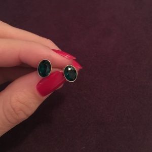 Green Swarovski earrings