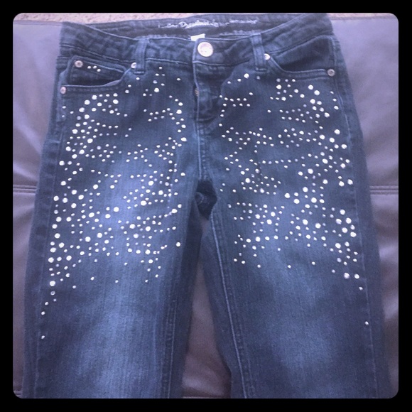 Justice black studded jeans