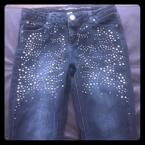 Justice black studded jeans