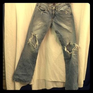 Distressed jeans