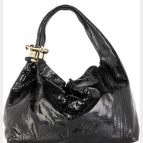 Jimmy Choo Handbags - Authentic Jimmy Choo black Python Saba hobo bag