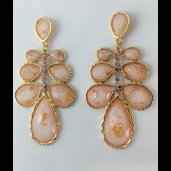 Metallic Stained Gold Leaf Earrings